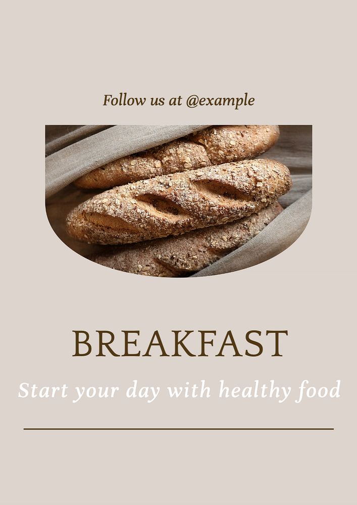 Breakfast  poster template, editable text and design