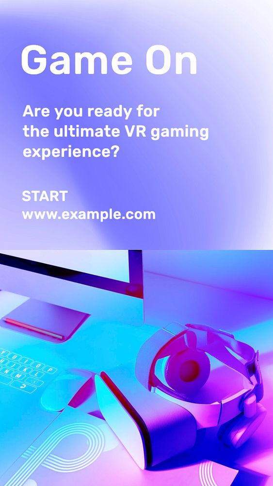 VR gaming  Instagram story template, editable text