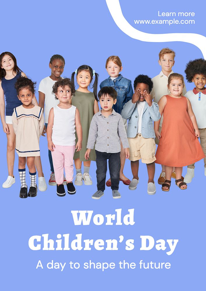 World children's day  poster template, editable text and design