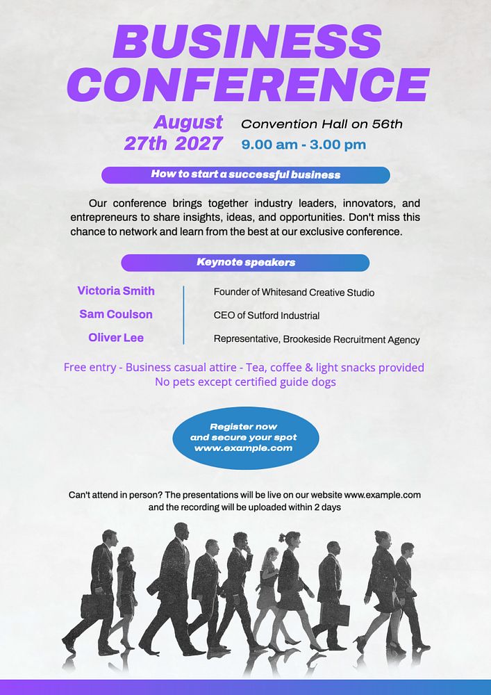 Business conference poster template, editable text and design