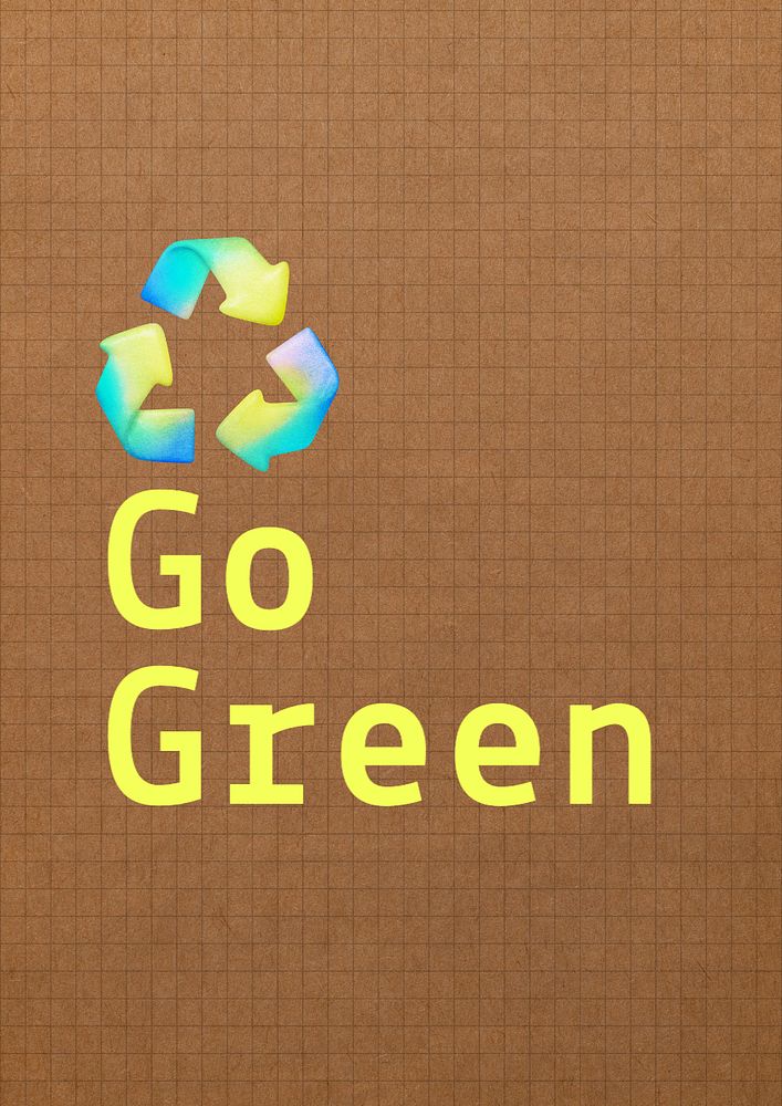 Go green poster template, editable text and design