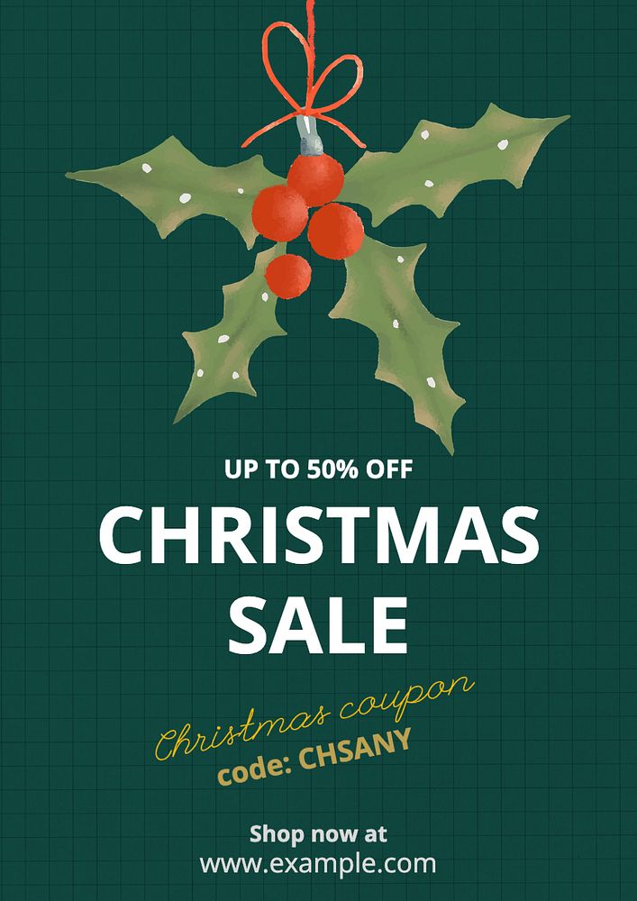 Christmas sale   poster template, editable text and design