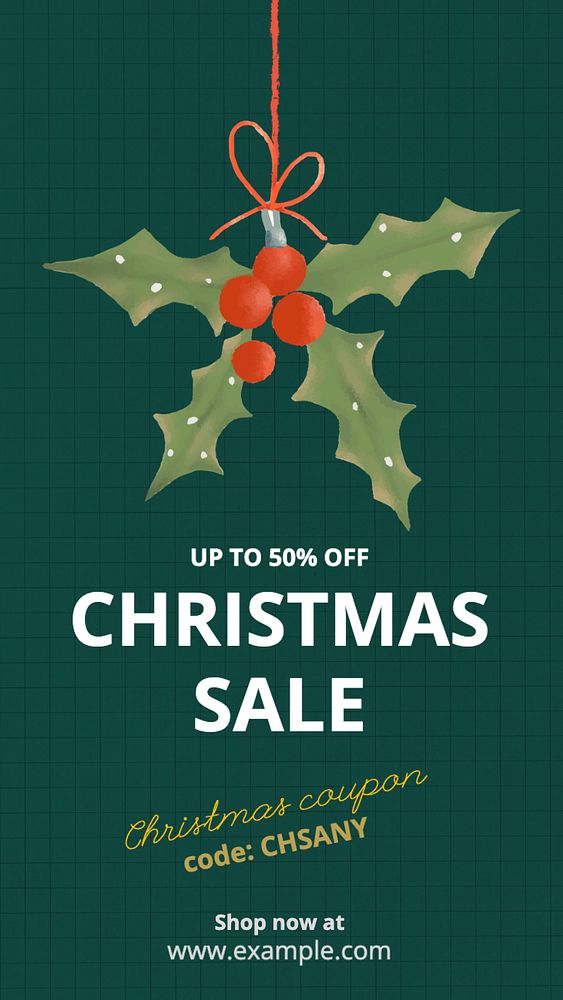 Christmas sale  Instagram story template, editable text