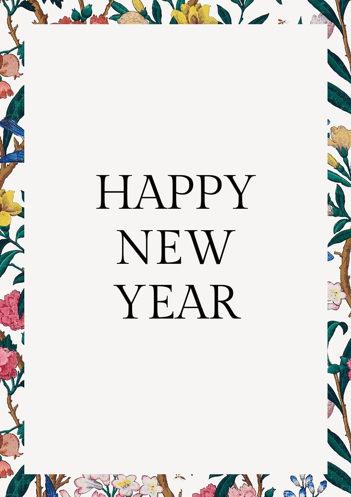 Happy New Year poster template, editable text and design