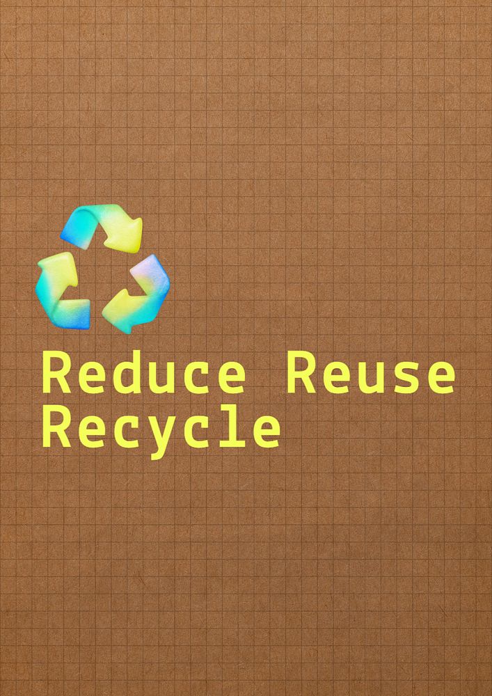 Reduce Reuse Recycle poster template, editable text and design