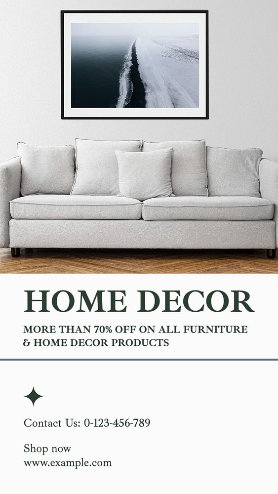 Home decor  Instagram story template, editable text