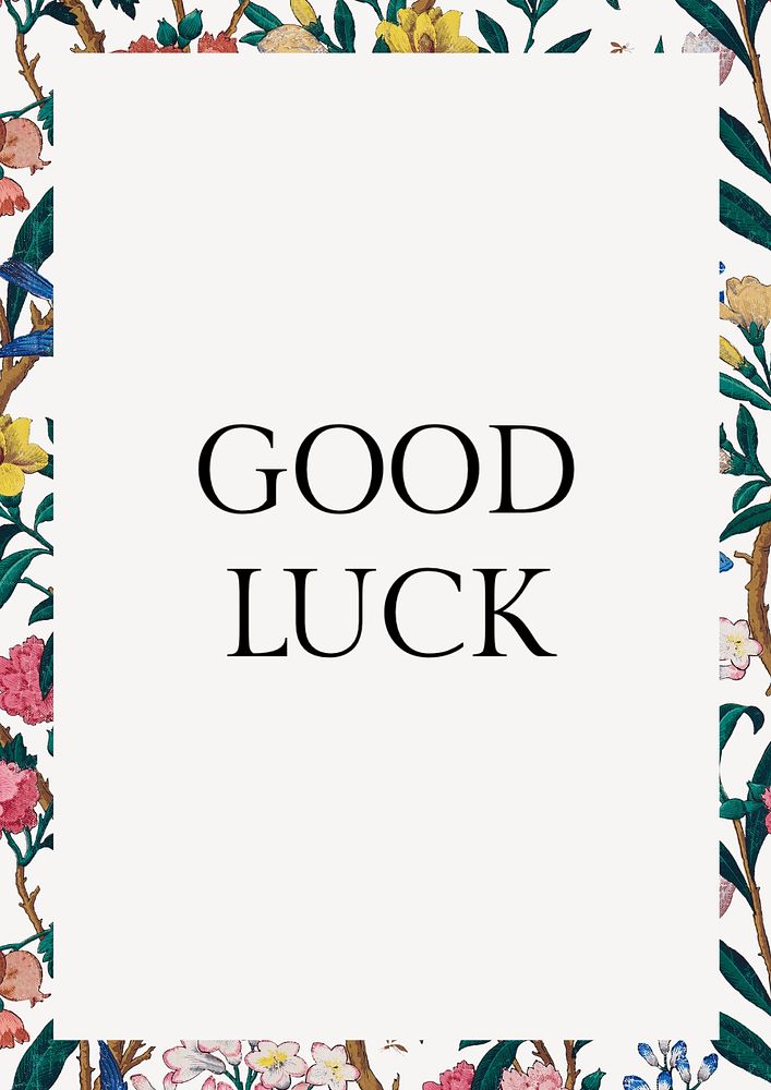 Good luck poster template, editable text and design