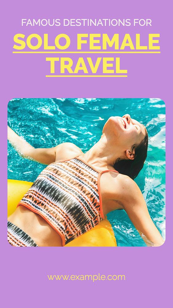 Female travel  Instagram story template, editable text