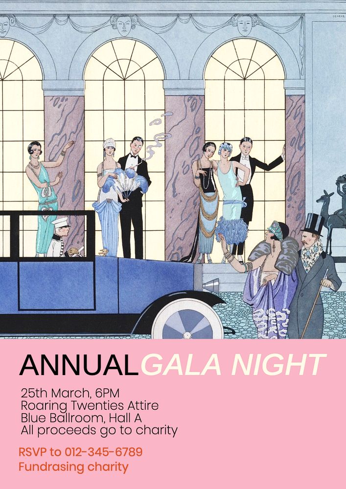 Gala night  poster template, editable text and design