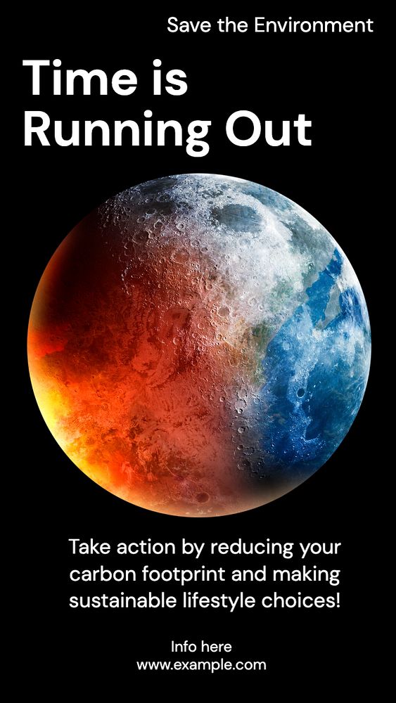 Time running out Instagram story template, editable text