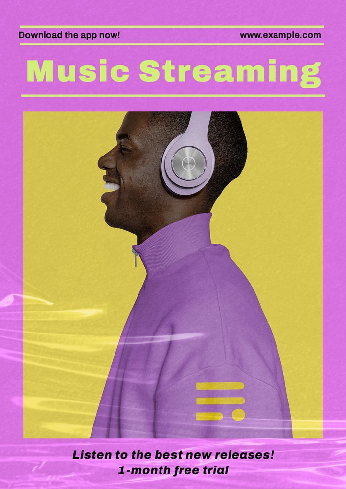 Music streaming  poster template, editable text and design