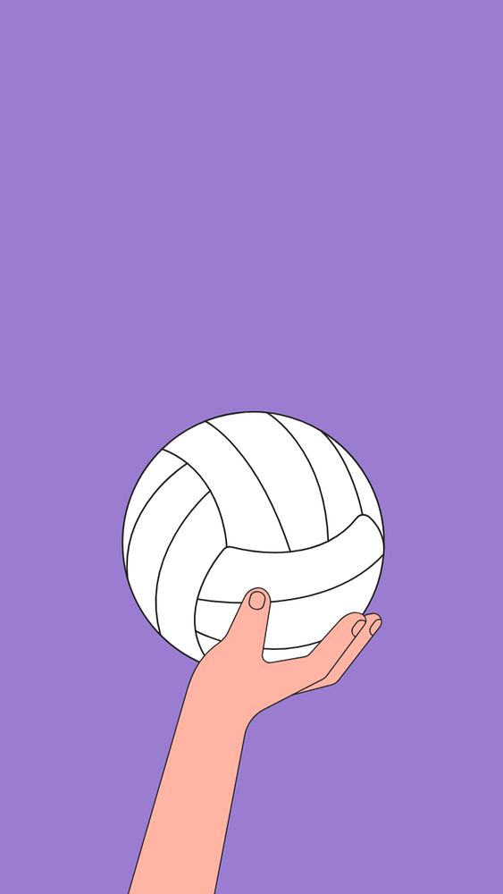 White volleyball iPhone wallpaper, sports illustration, editable design