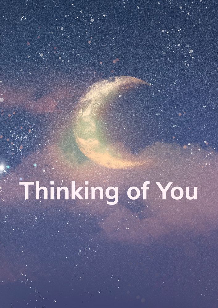 Thinking of you poster template, editable text and design