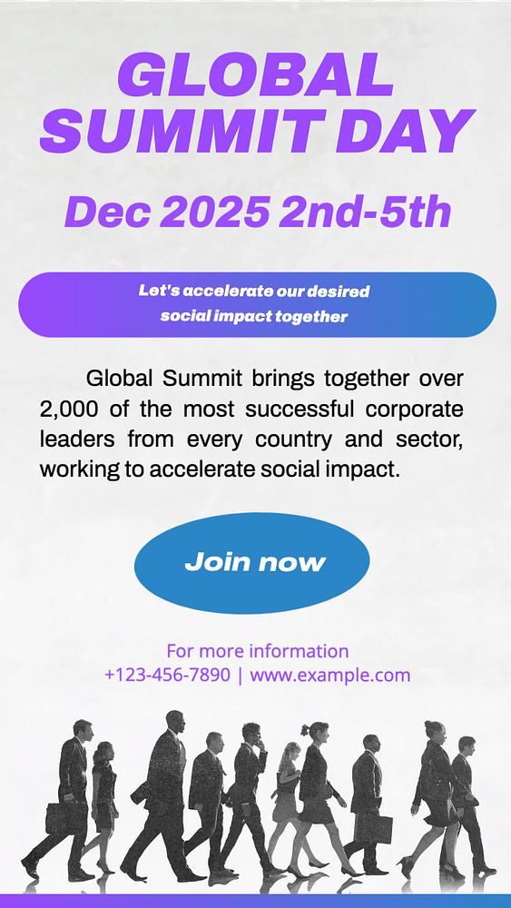 Global summit day Instagram story template, editable text