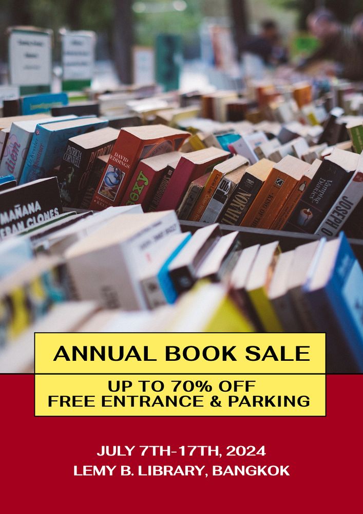 Annual book sale  poster template, editable text and design