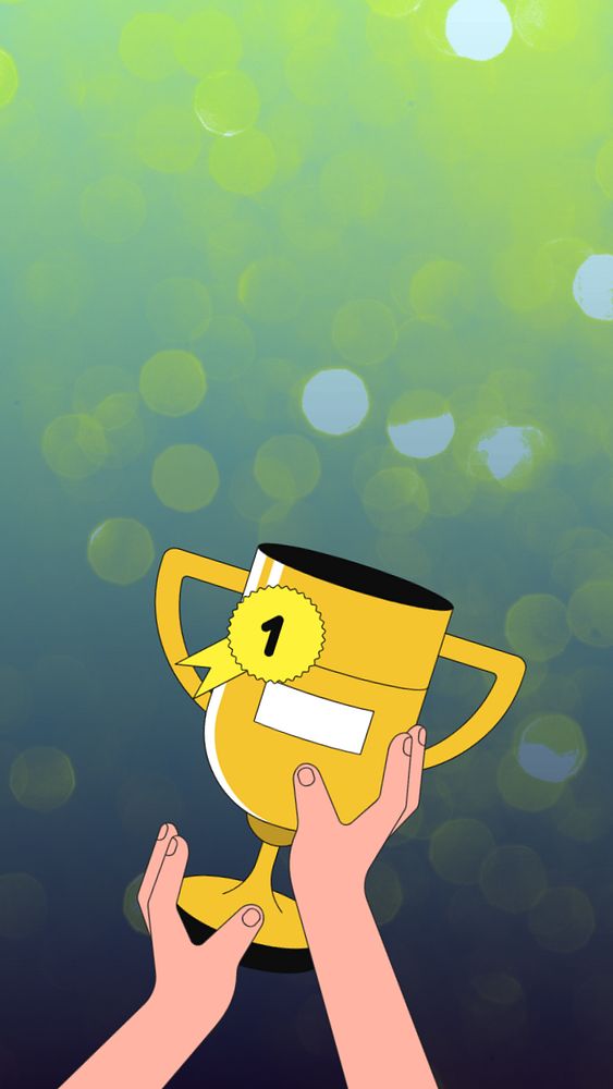 Trophy iPhone wallpaper, sports illustration, editable design