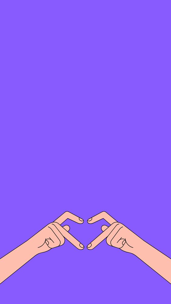 Heart hand gestures iPhone wallpaper, love sign illustration, editable design