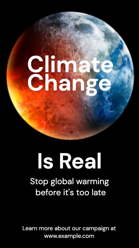 Climate change Instagram story template, editable text