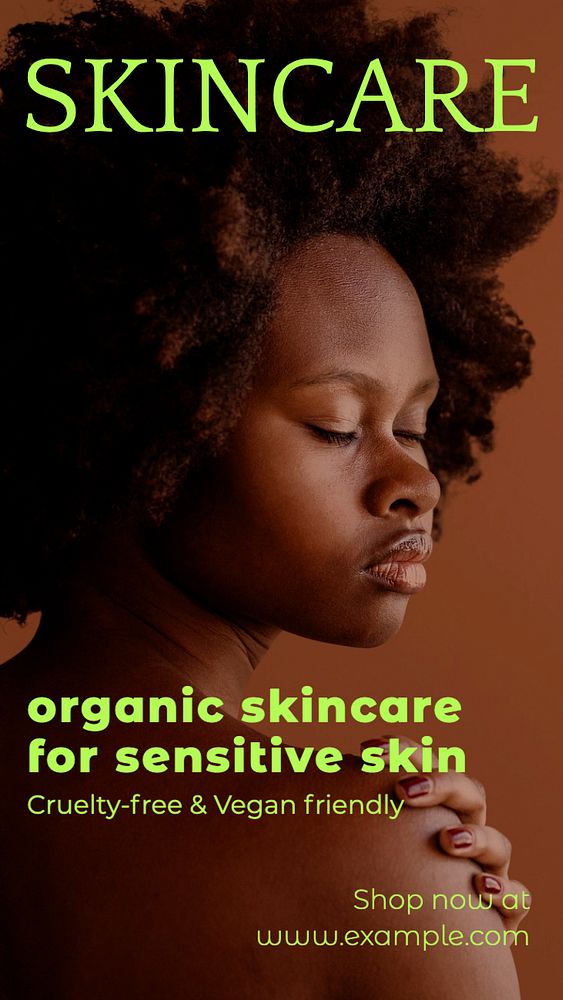 Organic skincare Instagram story template, editable text