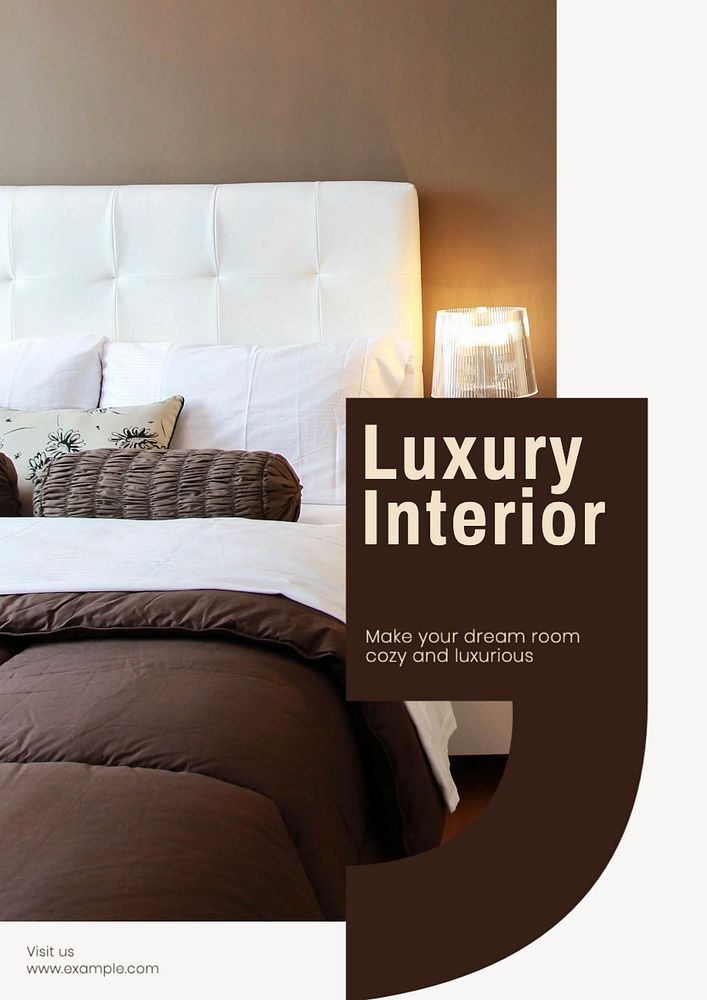 Luxury interior  poster template, editable text and design