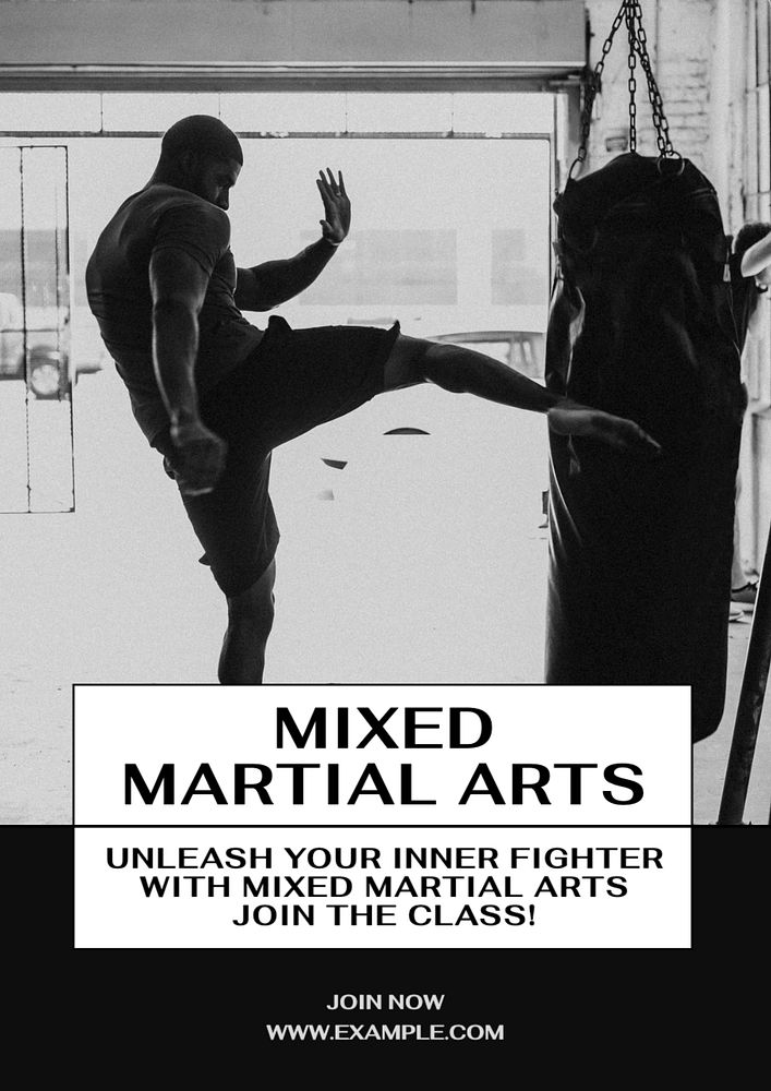 Mixed martial arts  poster template, editable text and design