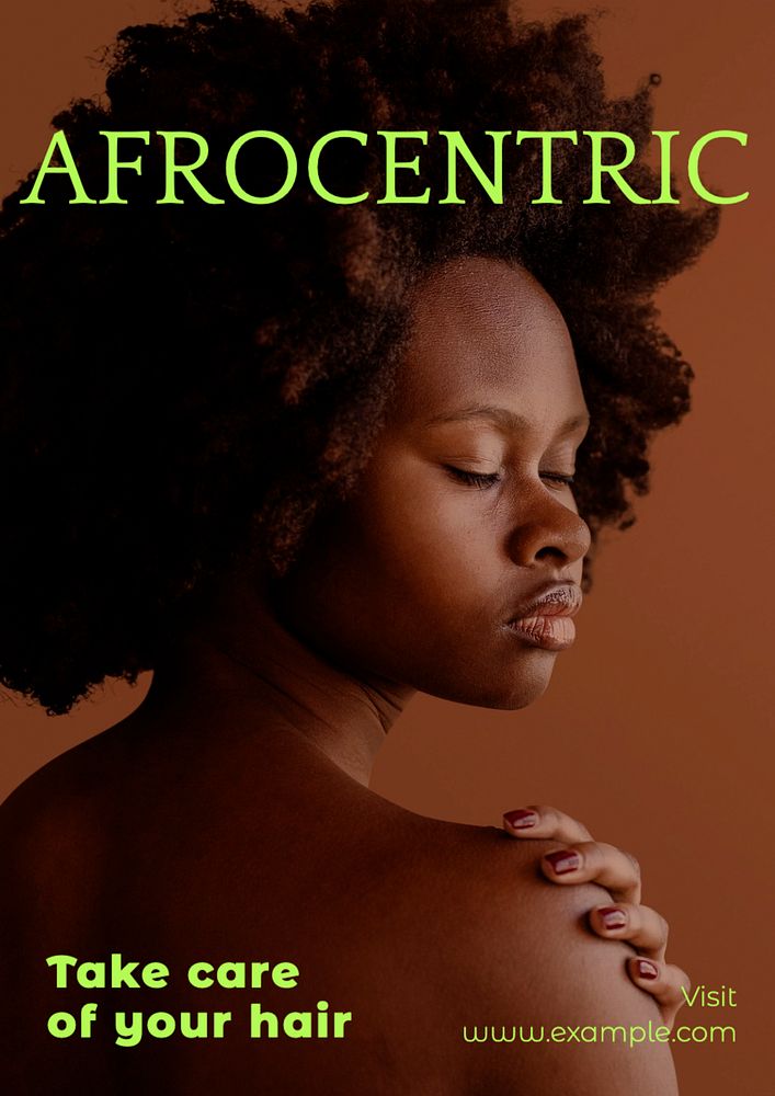 African hair poster template, editable text and design