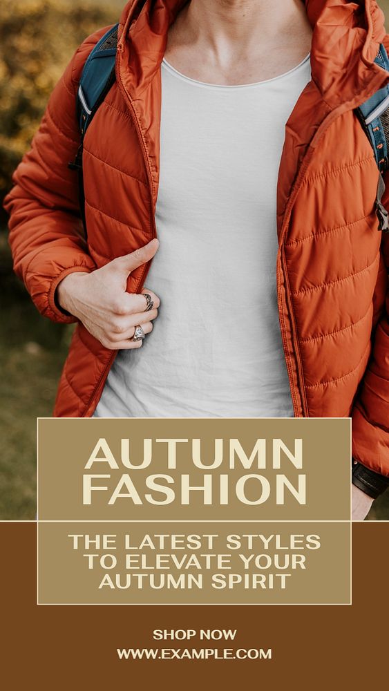 Autumn fashion  Instagram story template, editable text