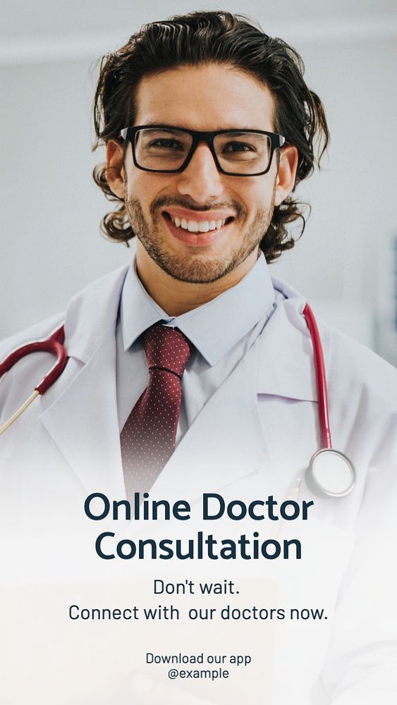 Online doctor consultation  Instagram story template, editable text