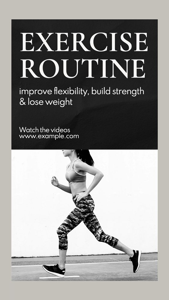 Exercise routine  Instagram story template, editable text