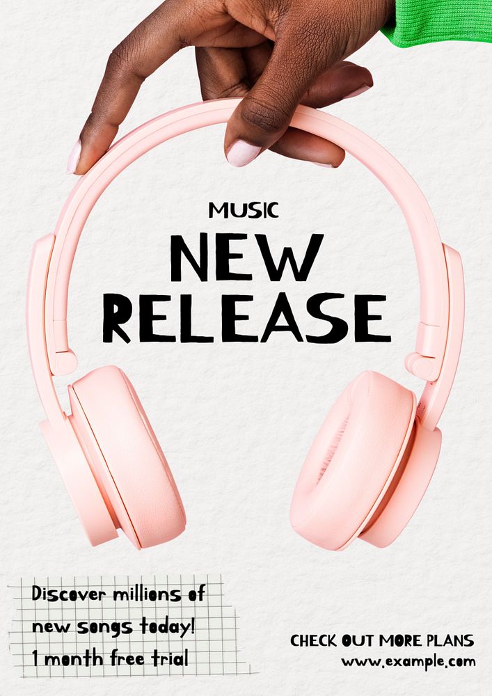 Music release   poster template, editable text and design