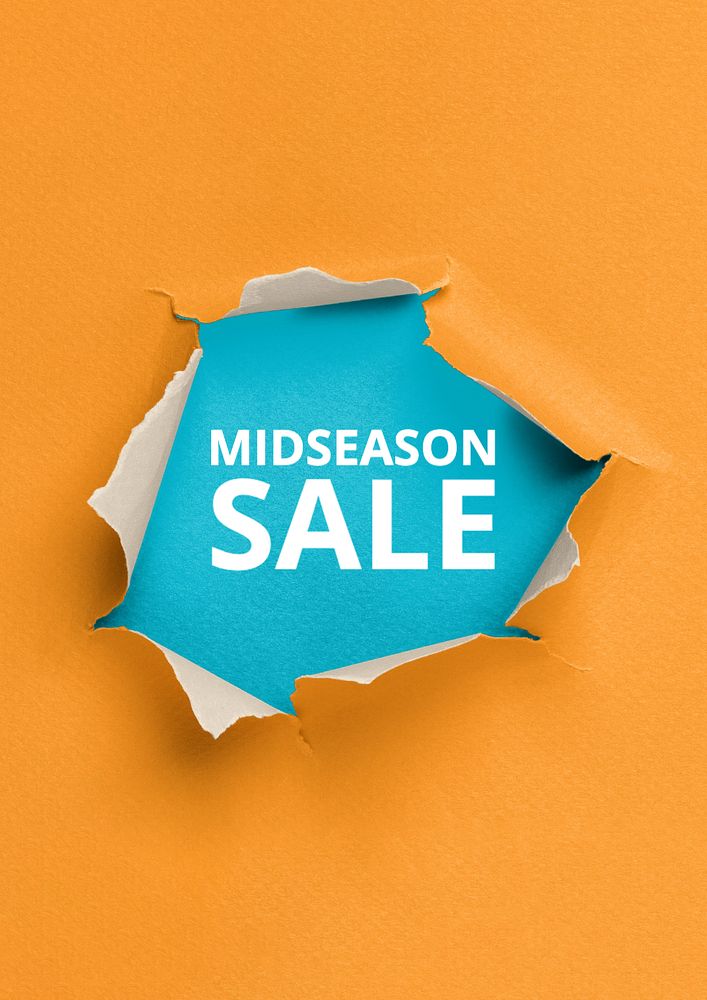 Midseason sale poster template, editable text and design