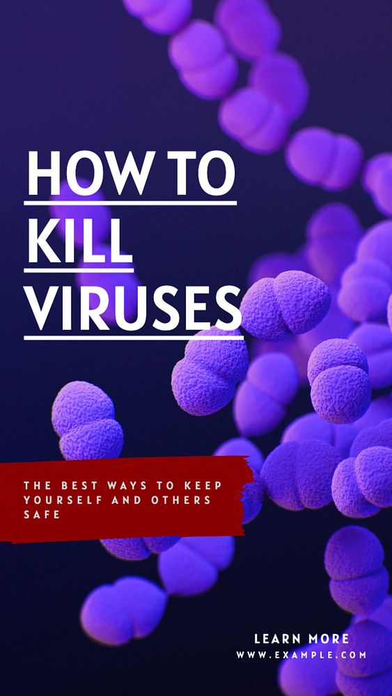 Kill viruses Instagram story template, editable text