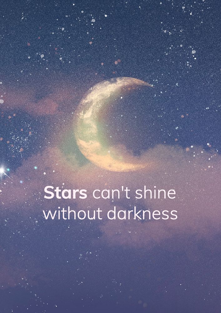 Stars quote poster template, editable text and design