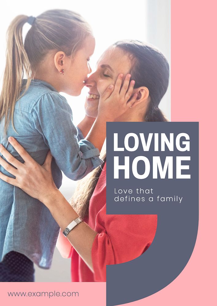 Loving home  poster template, editable text and design