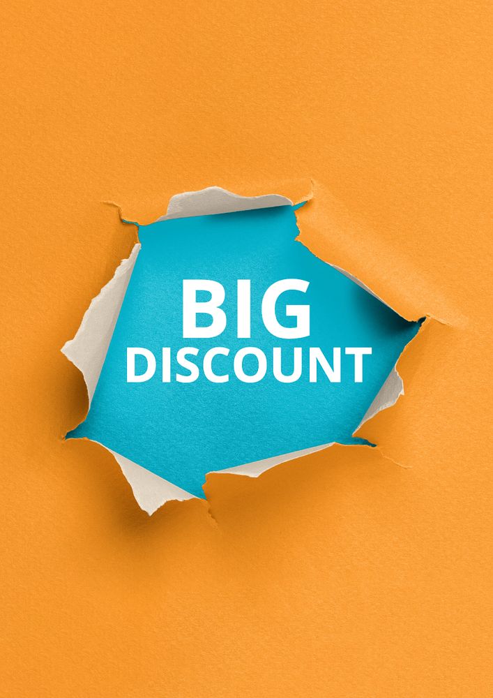 Big discount poster template, editable text and design