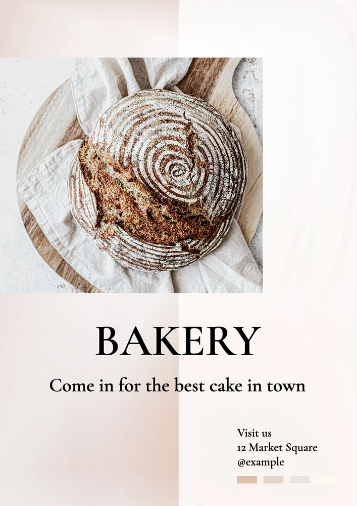 Bakery  poster template, editable text and design