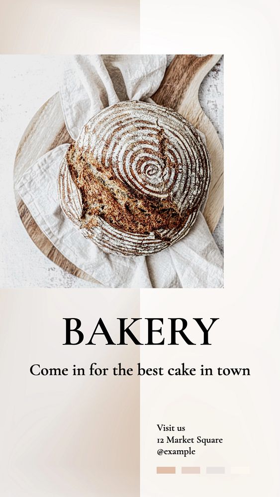 Bakery  Instagram story template, editable text