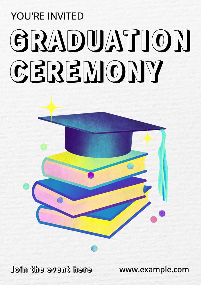 Graduation ceremony   poster template, editable text and design