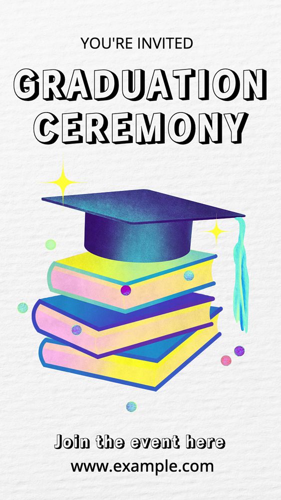 Graduation ceremony  Instagram story template, editable text