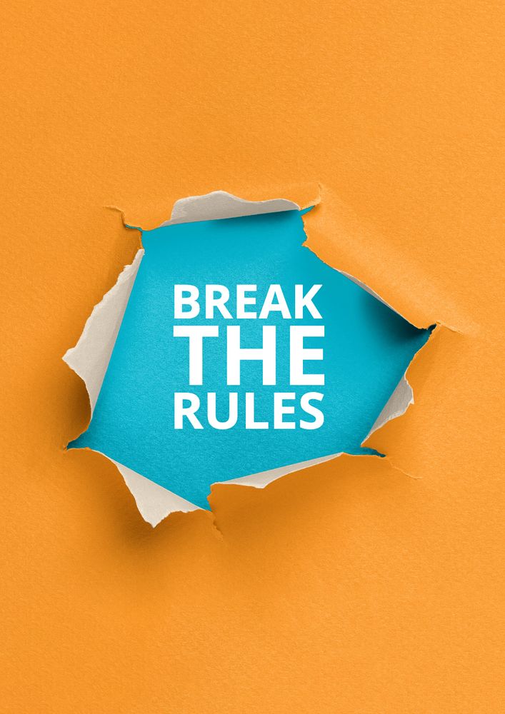 Break the rules poster template, editable text and design