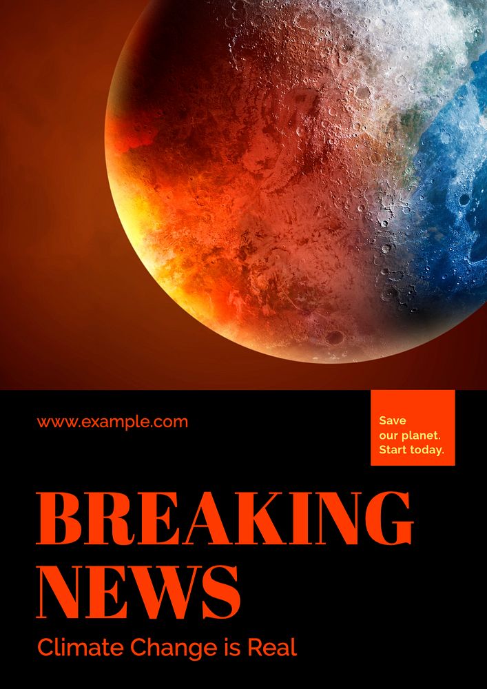 Breaking news  poster template, editable text and design
