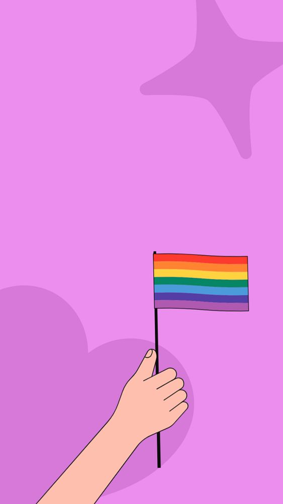 Pride flag iPhone wallpaper, LGBTQ illustration, editable design