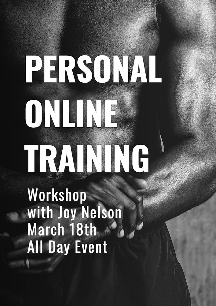 Online training poster template, editable text and design