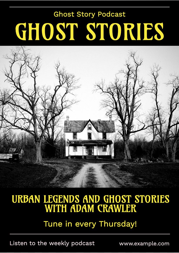 Ghost stories  poster template, editable text and design