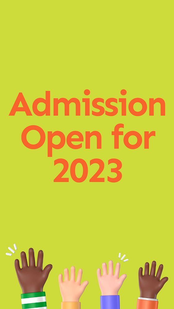 2023 Admission Opening Instagram story template, editable text