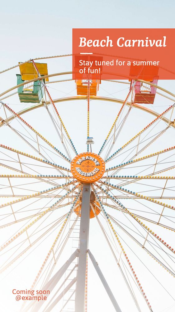 Beach carnival  Instagram story template, editable text