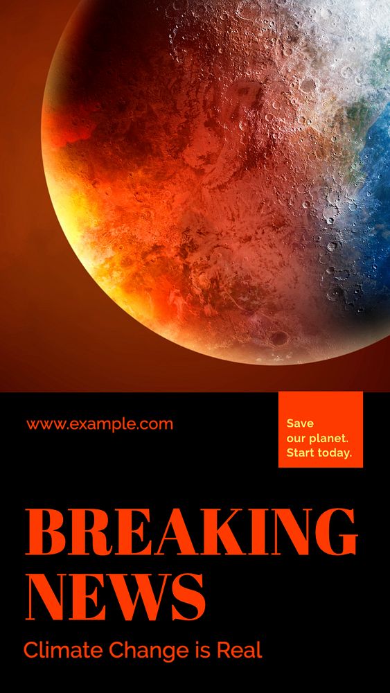 Breaking news  Instagram story template, editable text