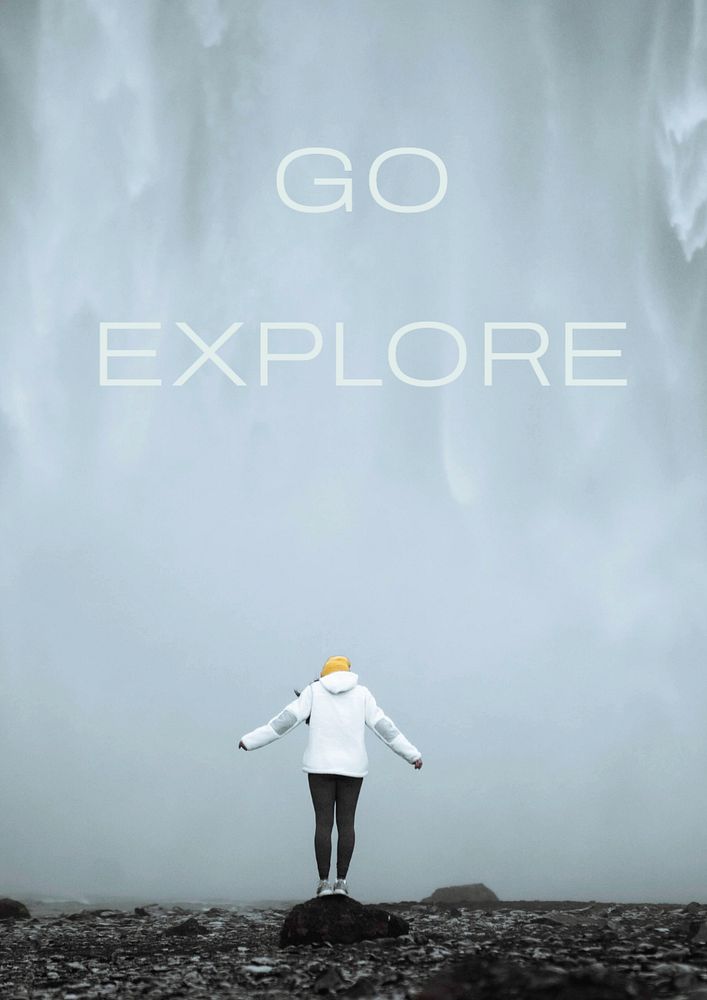 Go explore poster template, editable text and design