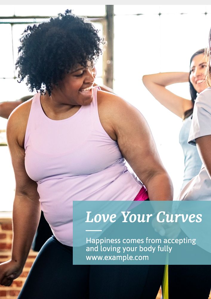 Love your curves  poster template, editable text and design