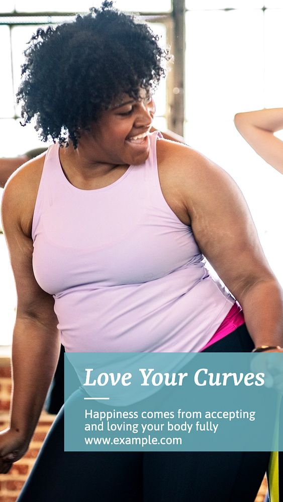 Love your curves  Instagram story template, editable text